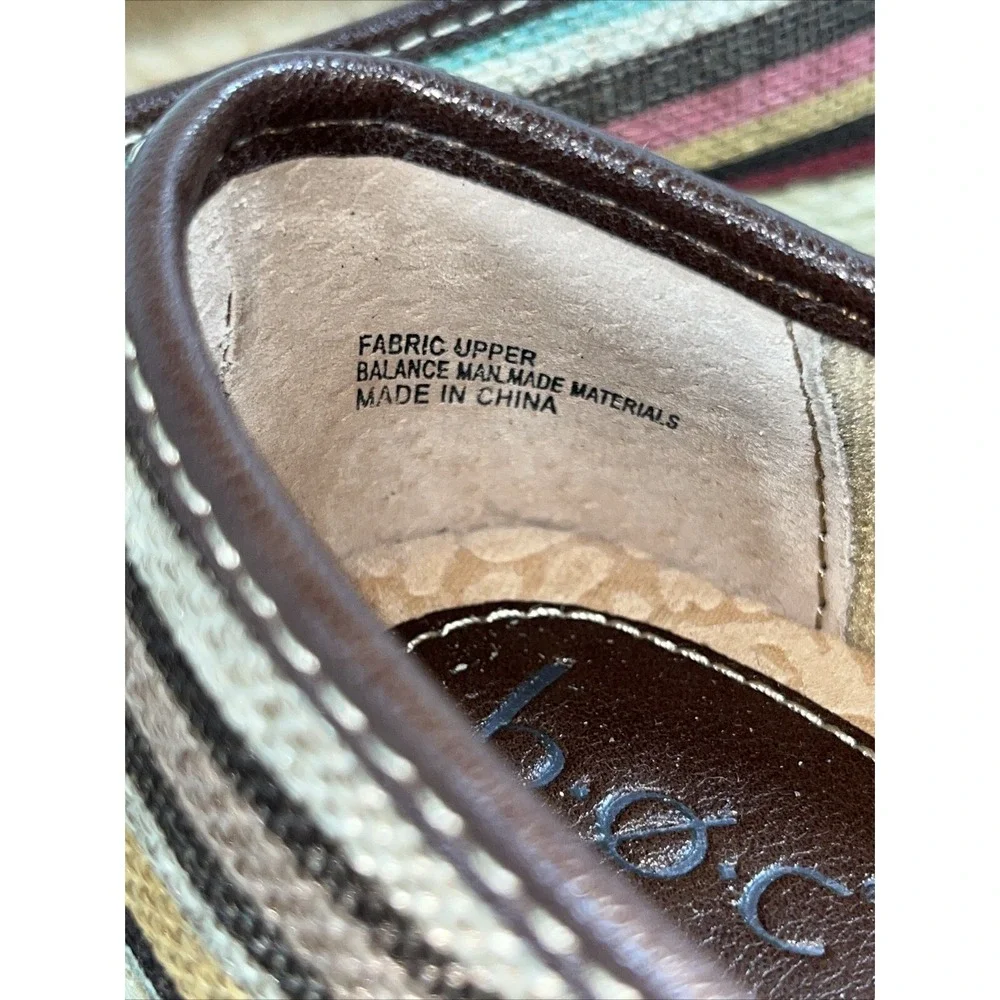 BOC Born Womens Franki Espadrille Flats Sz 6M Striped Slip On Shoes Comfort 90's
